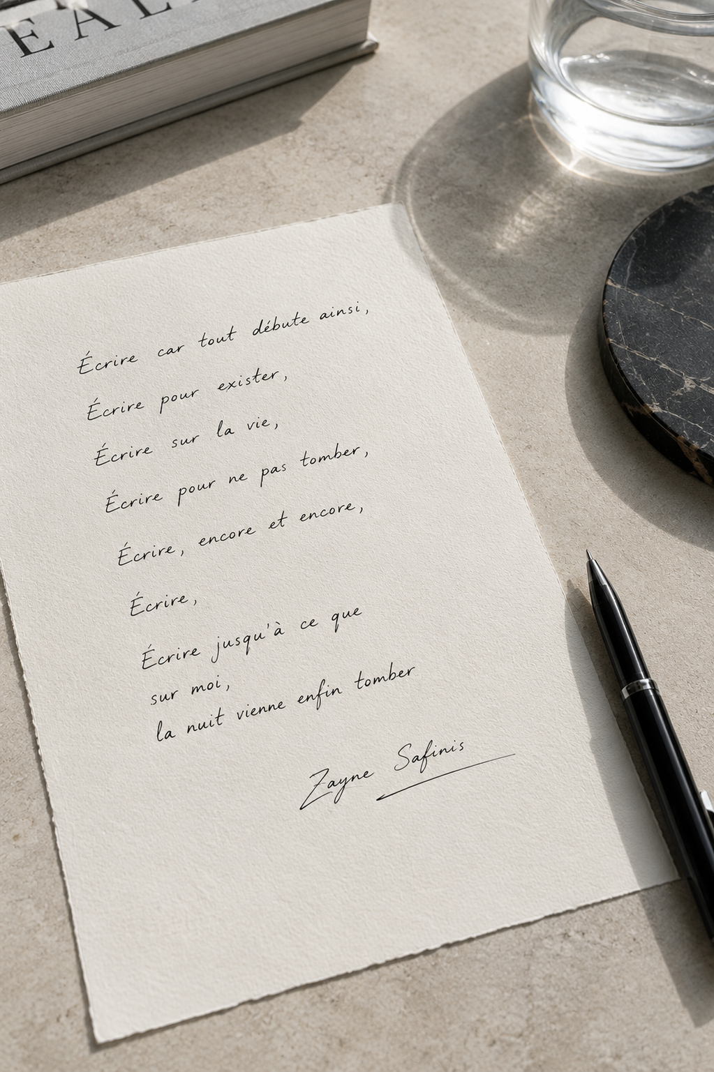 Poésie de Zayne Safinis sur la mémoire, le temps et la trace laissée par ce qui refuse de disparaître