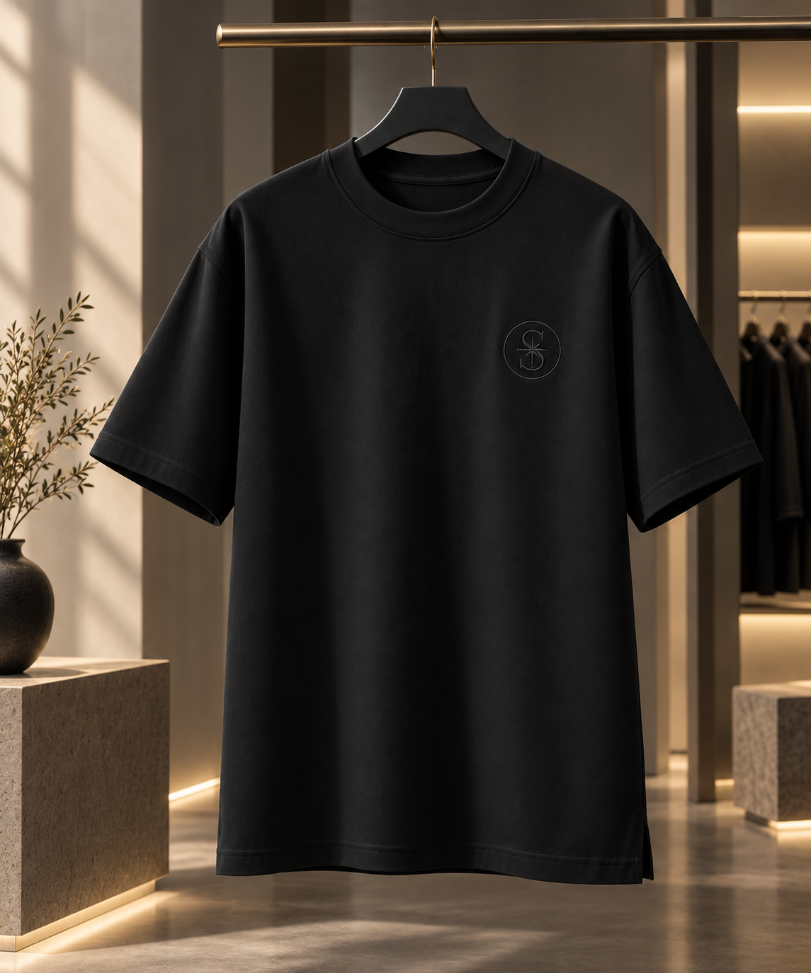 T-shirt Nuit Silencieuse SAFINIS noir, vue de face