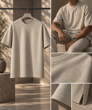 T-shirt Aube Naissante SAFINIS blanc, détail du design et de la matière