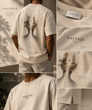 T-shirt L’Origine SAFINIS, détail de la broderie et de la matière